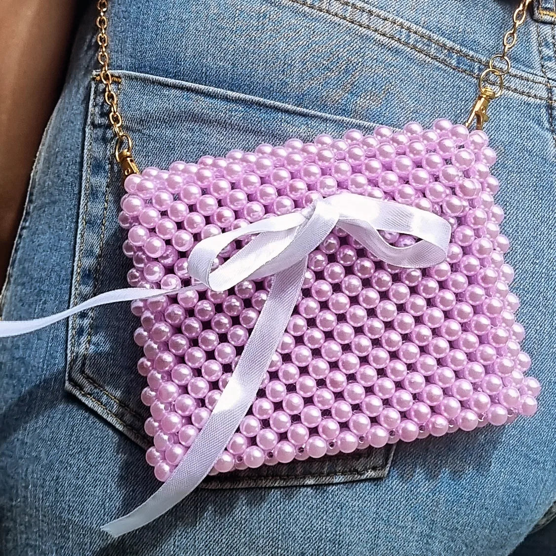 Pretty Purple Pearl Bag